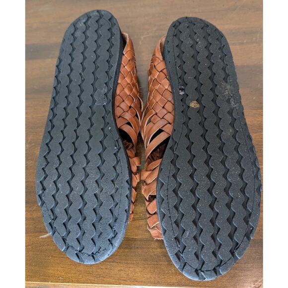 Vintage Eddie Bauer Huarache Sandals Womens Brown Leather Sandals Slip On Size 8 - Picture 7 of 7